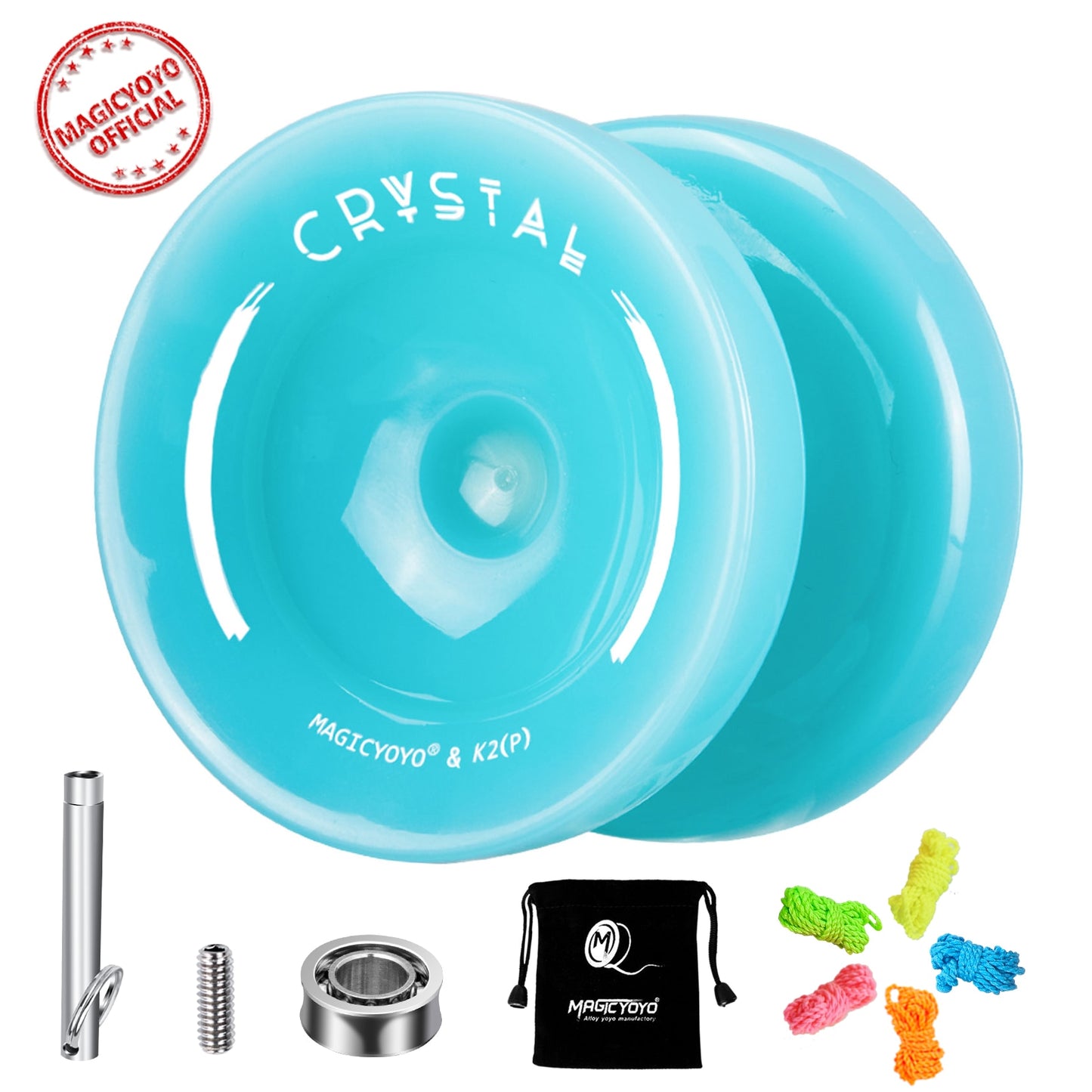 MAGICYOYO K2 CRYSTAL Yoyo , Dual Purpose Responsive Yo-Yo for Beginner, Replacement Unresponsive Bearing for Advanced