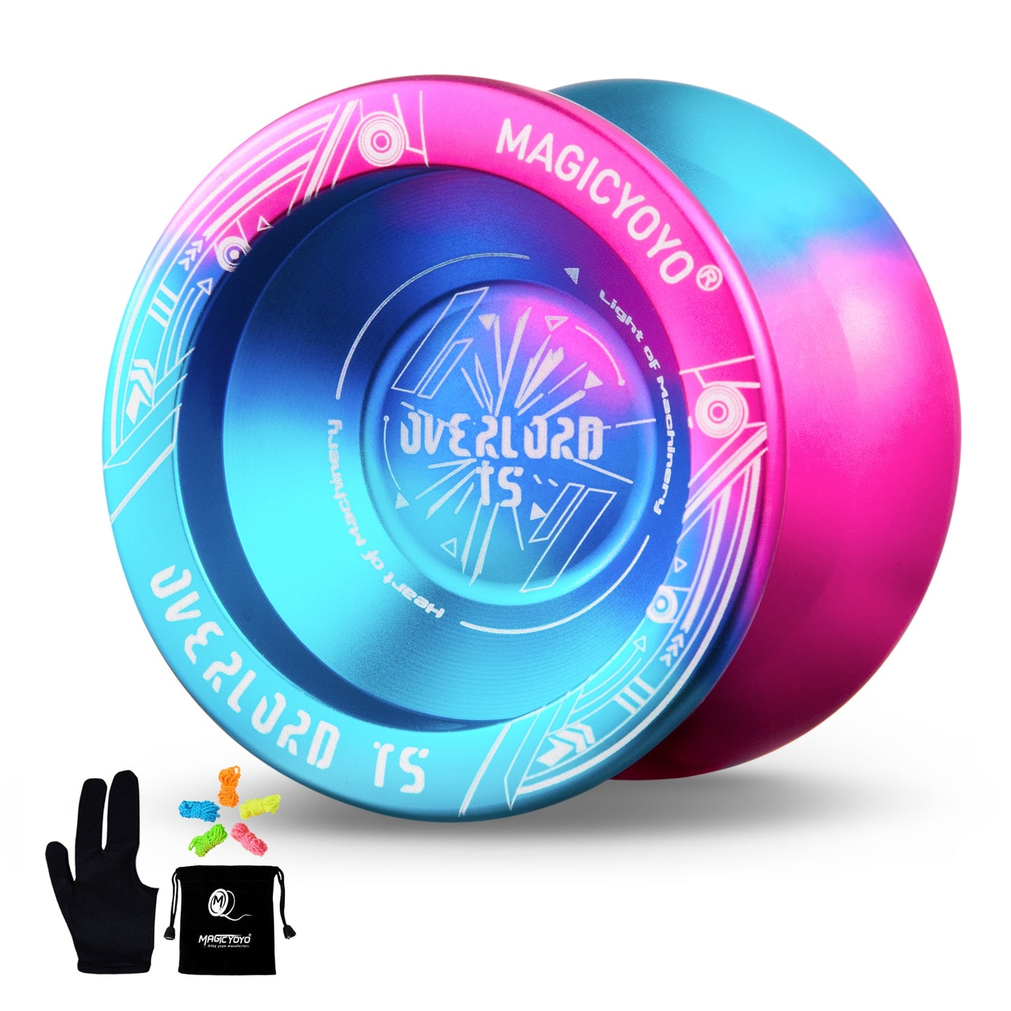 MAGICYOYO T5 OVERLORD Unresponsive Yoyo, Aluminum Alloy Metal Professional Yoyo,Bonus - 5 Strings, Yo-Yo Bag, Glove