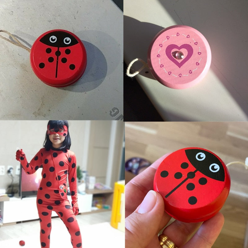 Cute Animal Prints Wooden Yoyo Toys Ladybug Toys Kids Yo-Yo Creative Yo Yo Toys For Children 5cm Wooden Yo Yo ball