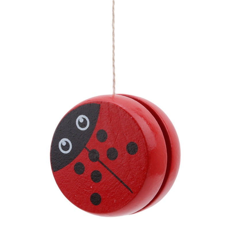 Cute Animal Prints Wooden Yoyo Toys Ladybug Toys Kids Yo-Yo Creative Yo Yo Toys For Children 5cm Wooden Yo Yo ball