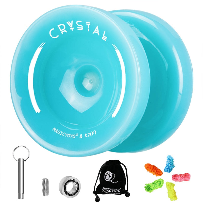 MAGICYOYO K2 CRYSTAL Yoyo , Dual Purpose Responsive Yo-Yo for Beginner, Replacement Unresponsive Bearing for Advanced