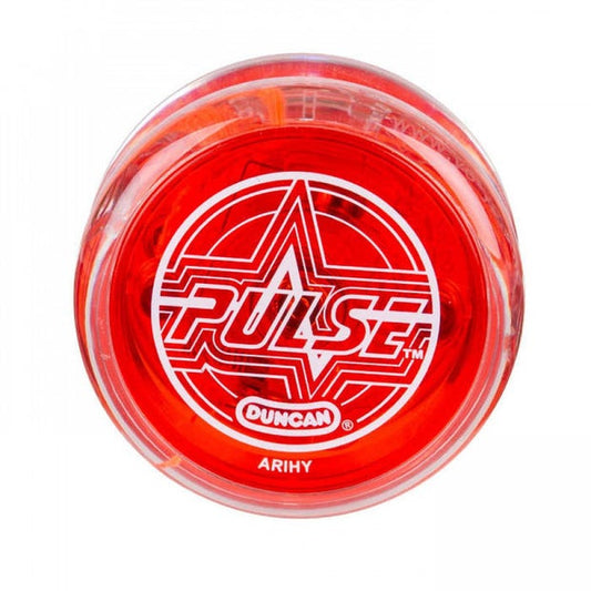 Duncan Toys Pulse LED Light-Up Yo-Yo, Intermediate Level Yo-Yo with Ball Bearing Axle and LED Lights, Clear/Red
