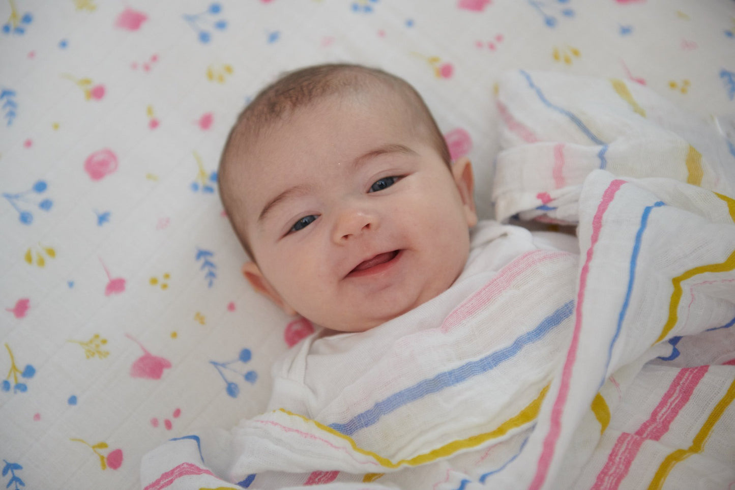 Watercolor Stripe Cotton Muslin Swaddle