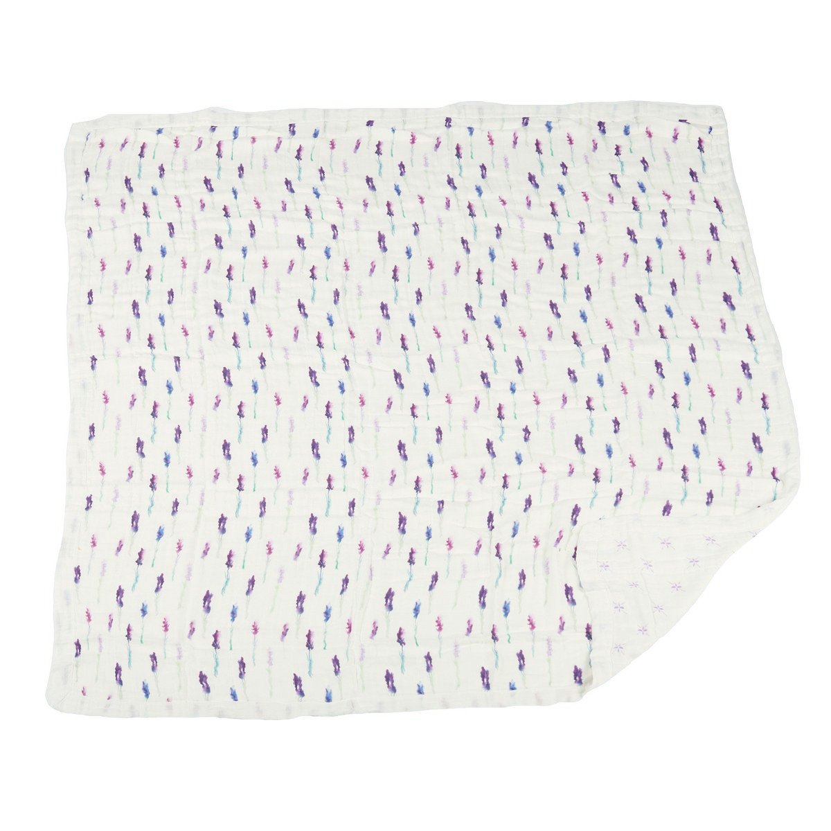 Lavender and Lavender Flower Bamboo Muslin Newcastle Blanket